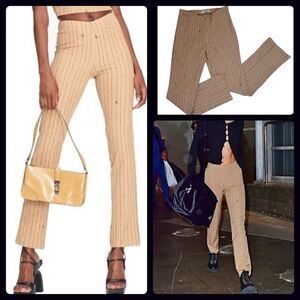 I.AM.GIA Dominique tan black pinstripe pants